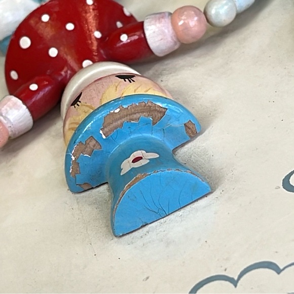 Vintage IRMI Wooden Circus Wall Plaque :: Hand-Painted Nursery Decor :: Blue - Picture 11 of 14